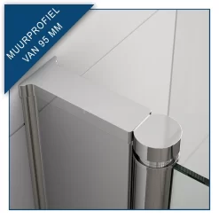 Zircon Comfort Douchedeur | 100 Cm Chroom Matglas Pendeldeur -Winkel Voor Badkamermeubels zircon comfort douchedeur 100 cm chroom matglas pendeldeur s0333 1000n 1