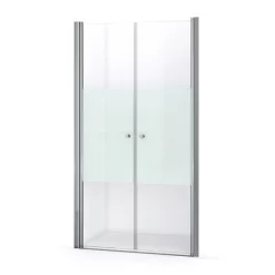 Zircon Comfort Douchedeur | 115 Cm Chroom Helder Met Matte Strook Pendeldeur