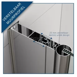 Zircon Comfort Douchedeur | 75 Cm Chroom Helder Glas Draaideur -Winkel Voor Badkamermeubels zircon comfort douchedeur 75 cm chroom helder glas draaideur s0330 0769n 2