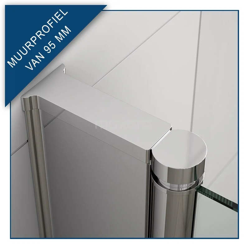 Zircon Comfort Douchedeur | 75 Cm Chroom Helder Met Matte Strook Draaideur 4 Zircon Comfort Douchedeur | 75 Cm Chroom Helder Met Matte Strook Draaideur - Afbeelding 2