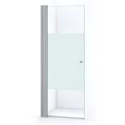 Zircon Comfort Douchedeur | 75 Cm Chroom Helder Met Matte Strook Draaideur