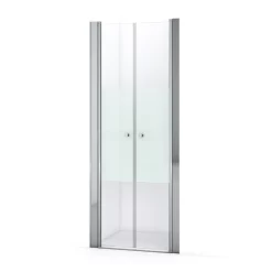 Zircon Comfort Douchedeur | 85 Cm Chroom Helder Met Matte Strook Pendeldeur