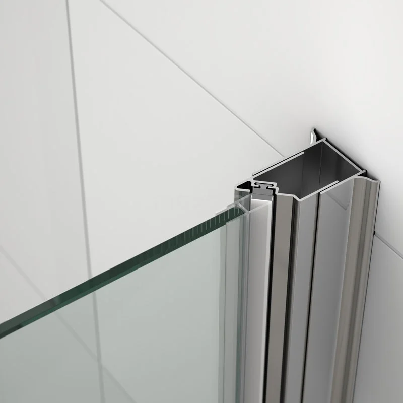 Zircon Comfort Douchedeur | 95 Cm Chroom Helder Met Matte Strook Draaideur 6 Zircon Comfort Douchedeur | 95 Cm Chroom Helder Met Matte Strook Draaideur - Afbeelding 4