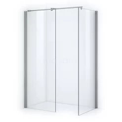 Zircon Comfort Inloopdouche | 100x70 Cm Chroom Helder Glas 2 Vaste Wanden