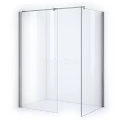 Zircon Comfort Inloopdouche | 100x80 Cm Chroom Helder Glas 2 Vaste Wanden