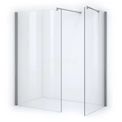 Zircon Comfort Inloopdouche | 120x70 Cm Chroom Helder Glas 2 Vaste Wanden