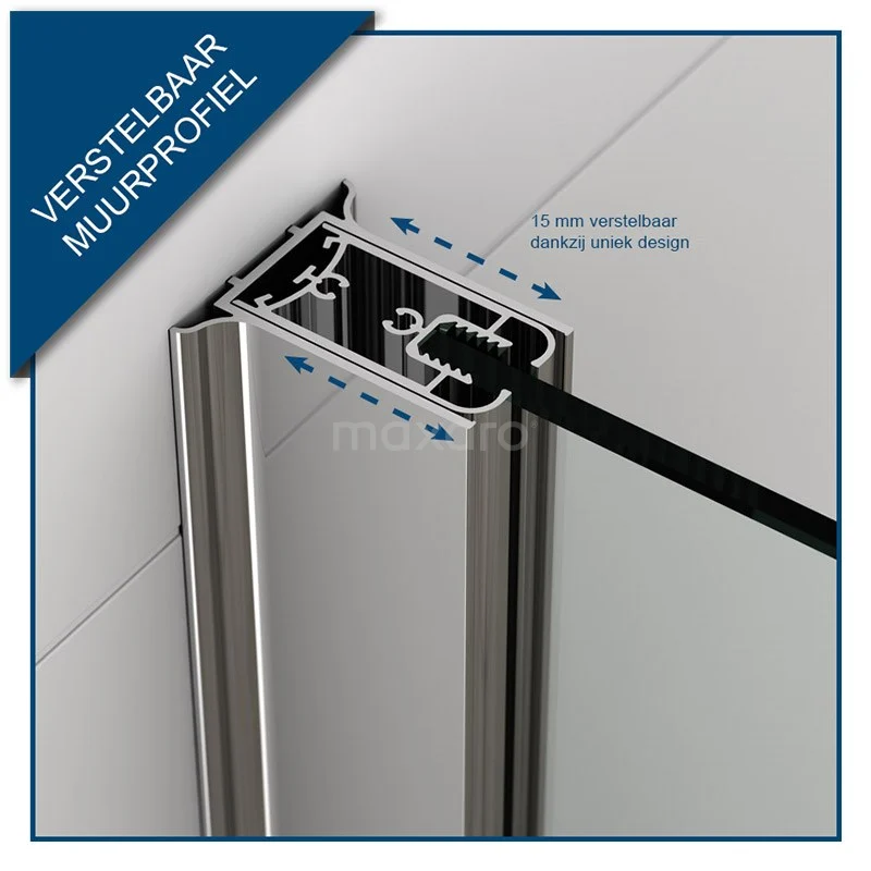 Zircon Comfort Inloopdouche | 30 Cm Chroom Helder Glas Vaste Wand 4 Zircon Comfort Inloopdouche | 30 Cm Chroom Helder Glas Vaste Wand - Afbeelding 2