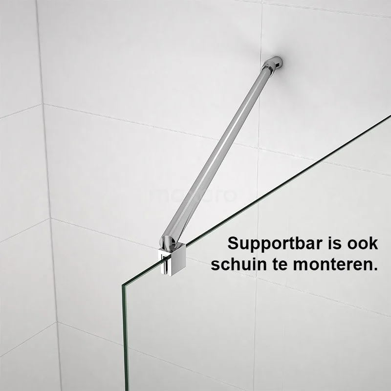 Zircon Comfort Inloopdouche | 70x70 Cm Chroom Helder Glas 2 Vaste Wanden 7 Zircon Comfort Inloopdouche | 70x70 Cm Chroom Helder Glas 2 Vaste Wanden - Afbeelding 5