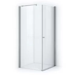 Zircon Essence Douchecabine | 100x80 Cm Chroom Helder Glas Draaideur Rechthoek